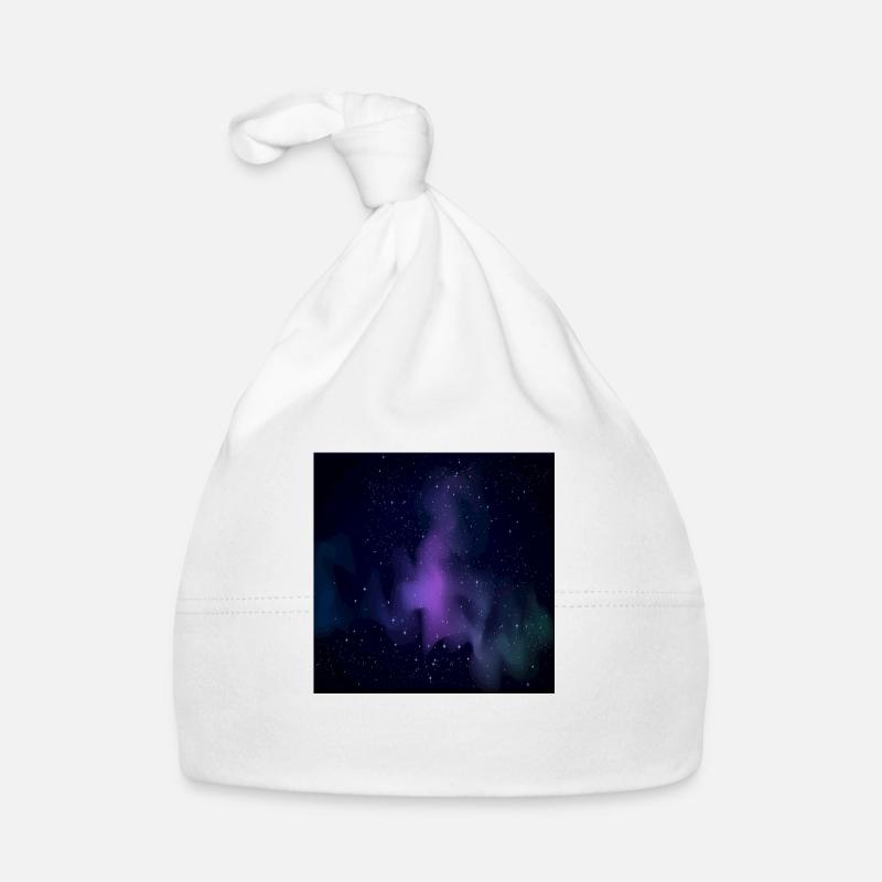 Galaxy pattern with stars and black background Organic Baby Cap