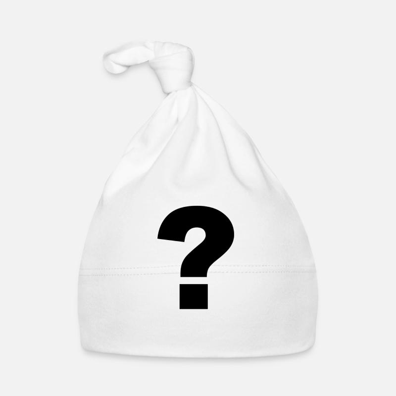 Fragezeichen black - Baby Bio-Mütze - Weiß