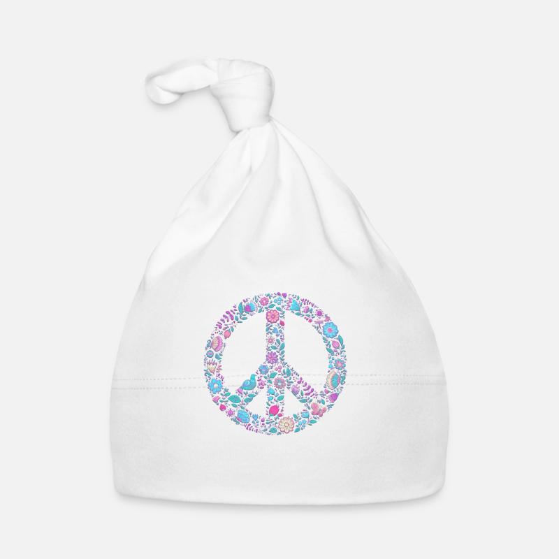 Flower Peace | Peacezeichen Geschenkidee Baby Bio-Mütze
