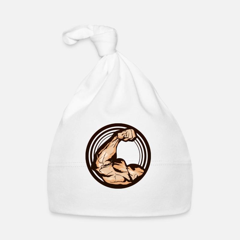 bras muscle biceps logo musculation force Bonnet bio Bébé
