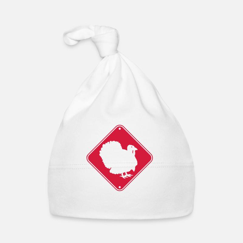 Warning turkey sign Organic Baby Cap