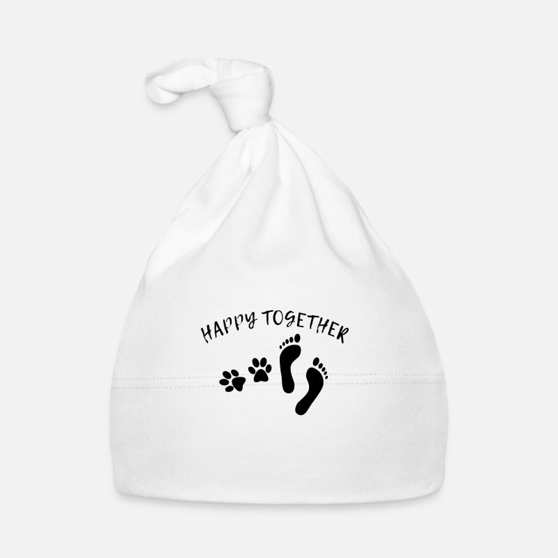 Happy together Hunde Spruch Geschenk Haustier Baby Bio-Mütze