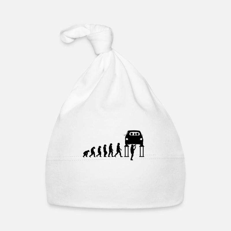 Gift car fanatic mechanic evolution Organic Baby Cap