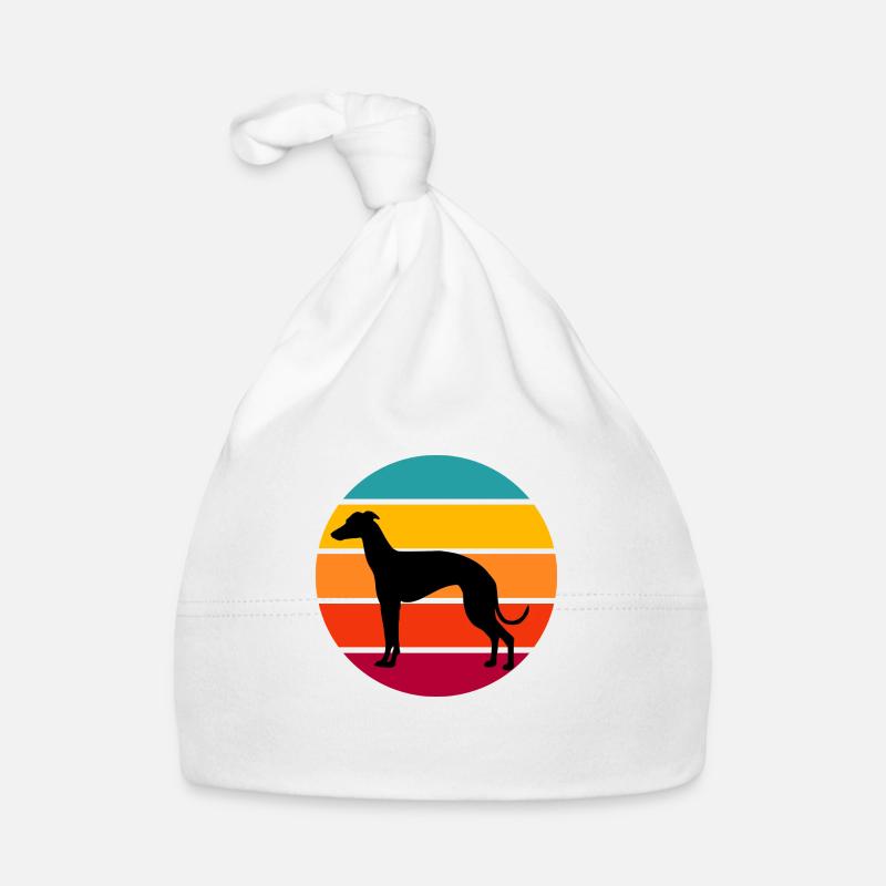 Greyhound rétro de coucher du soleil - Bonnet bio Bébé - blanc