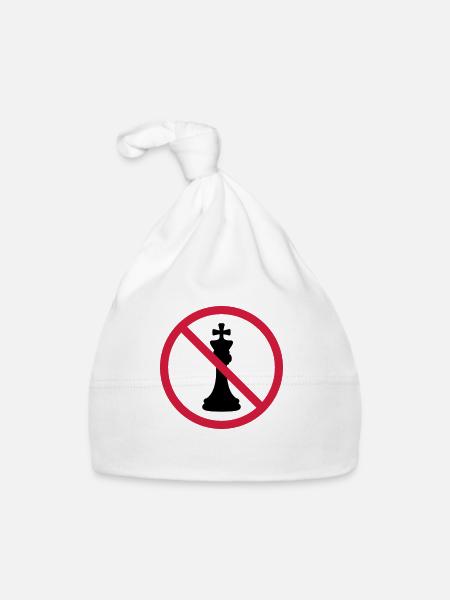 No Chess King - Organic Baby Cap - white - Front