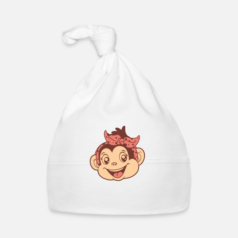 Mädchen Affe Popo Affe Pavianpopo Monkey Affen Baby Bio-Mütze