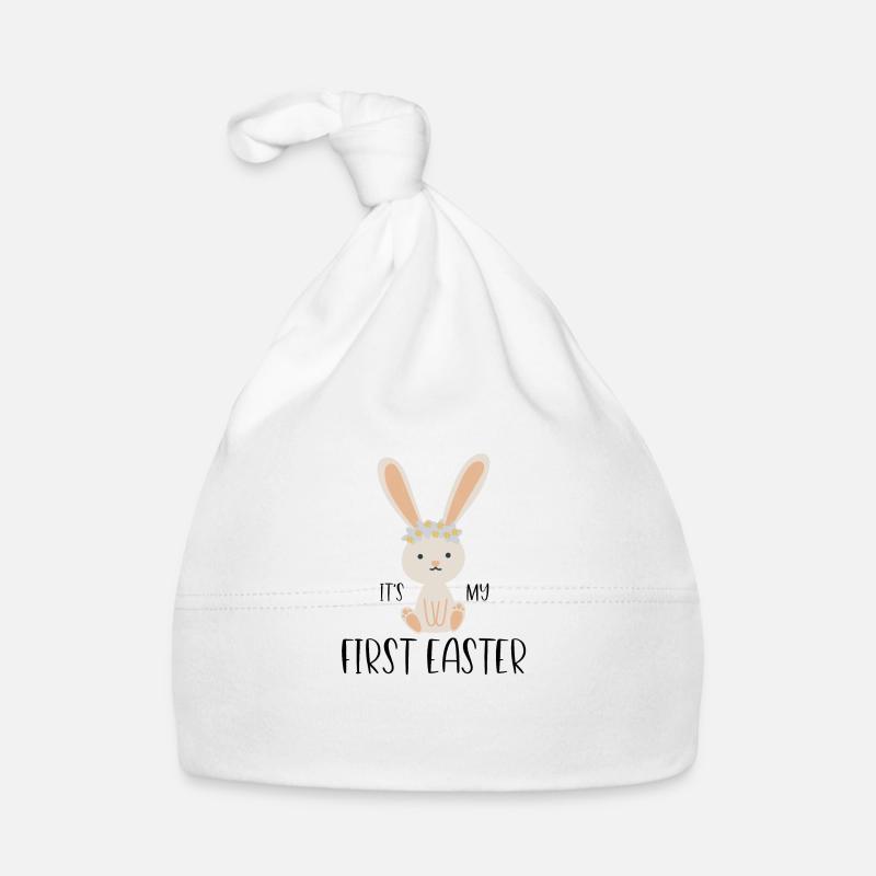 it's my first easter - Baby Bio-Mütze - Weiß