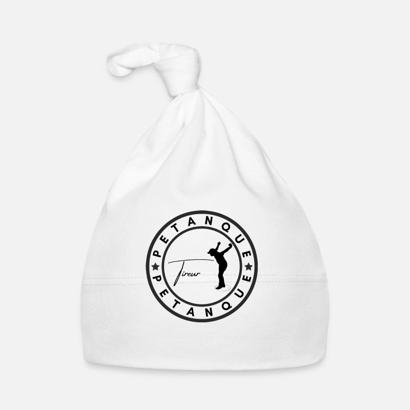 Petanque Logo Silhouette Tireur - Bonnet bio Bébé - blanc