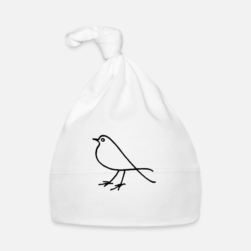 Nur ein Vogel - Baby Bio-Mütze - Weiß