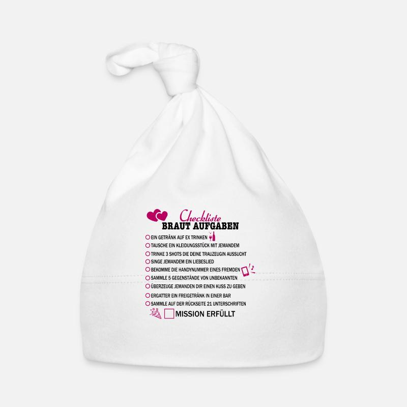 Checkliste braut aufgaben Geschenk Hochzeit Ehe Baby Bio-Mütze