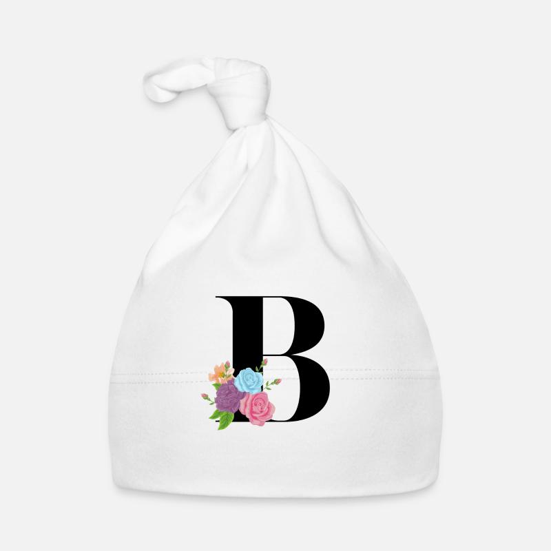 lettre B fleuris Bonnet bio Bébé