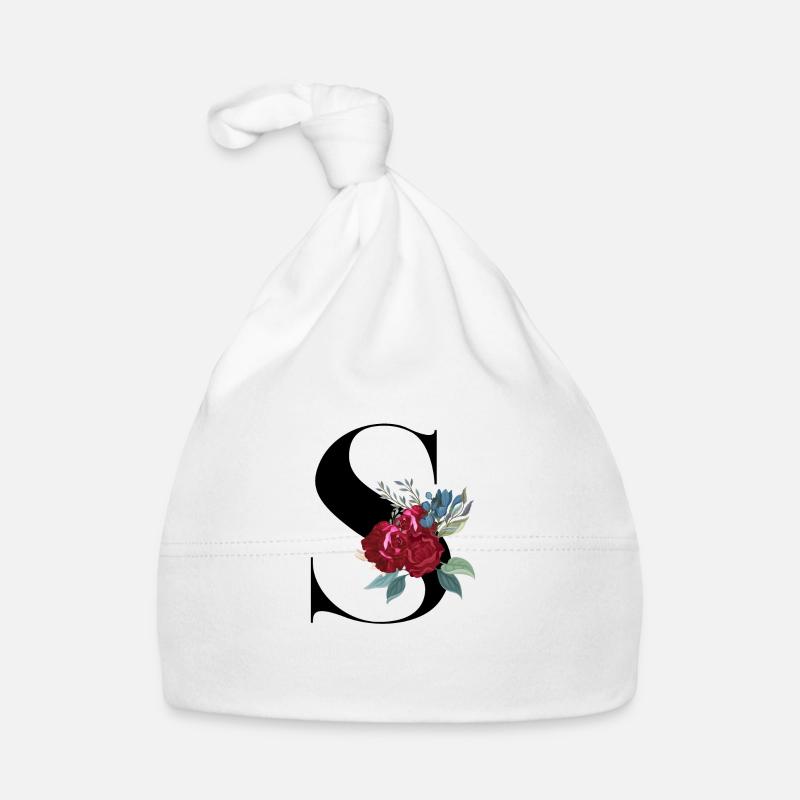lettre S fleuris Bonnet bio Bébé