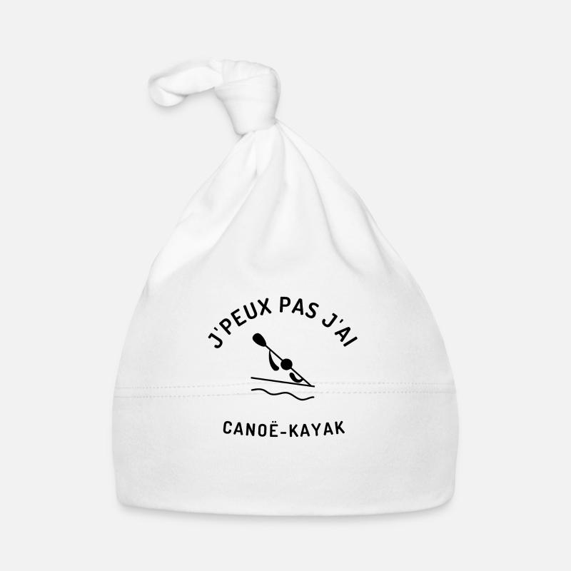 J peux pas j ai canoë kayak - Bonnet bio Bébé - blanc