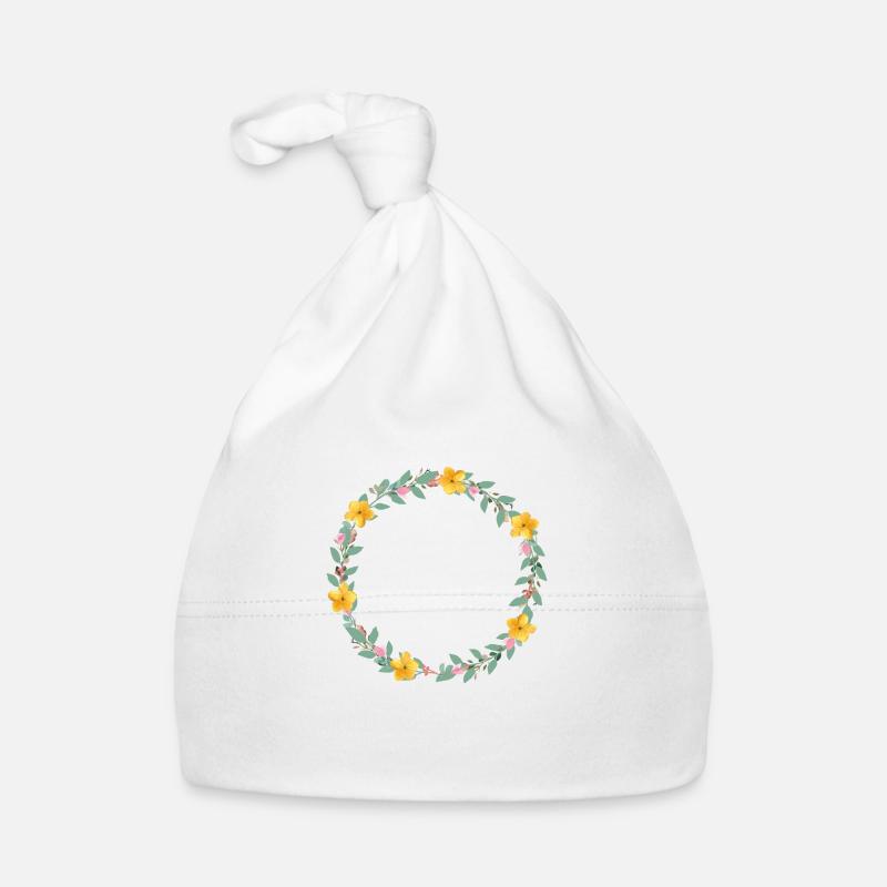 Blumen Kreis personalisierbar Baby Bio-Mütze