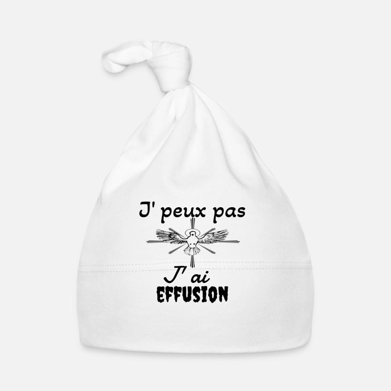 Je peux pas j ai effusion onction divine - Bonnet bio Bébé - blanc
