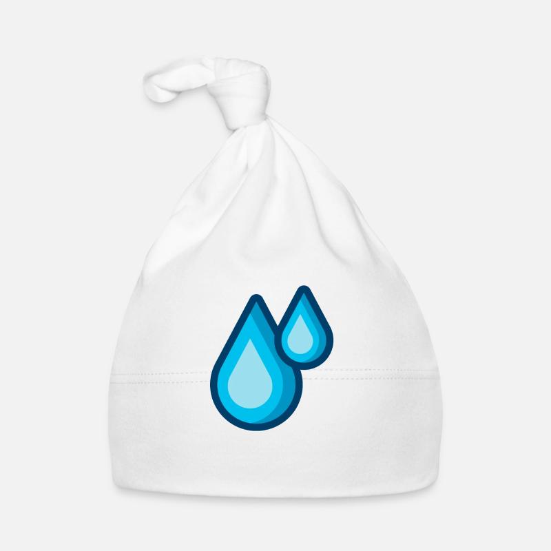 gouttes d’eau - Bonnet bio Bébé - blanc