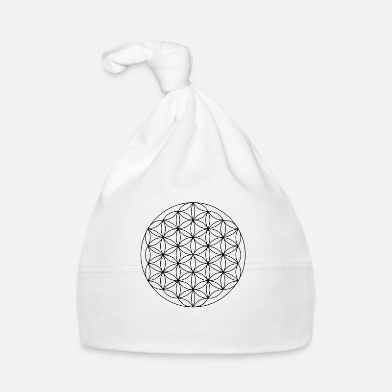 Blume des Lebens Symbol - Organic Baby Cap - white