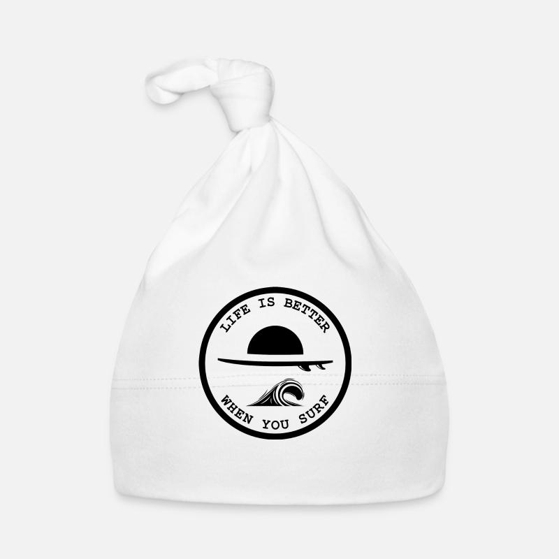 Cool surf dicton pour les surfeurs surfant - Bonnet bio Bébé - blanc