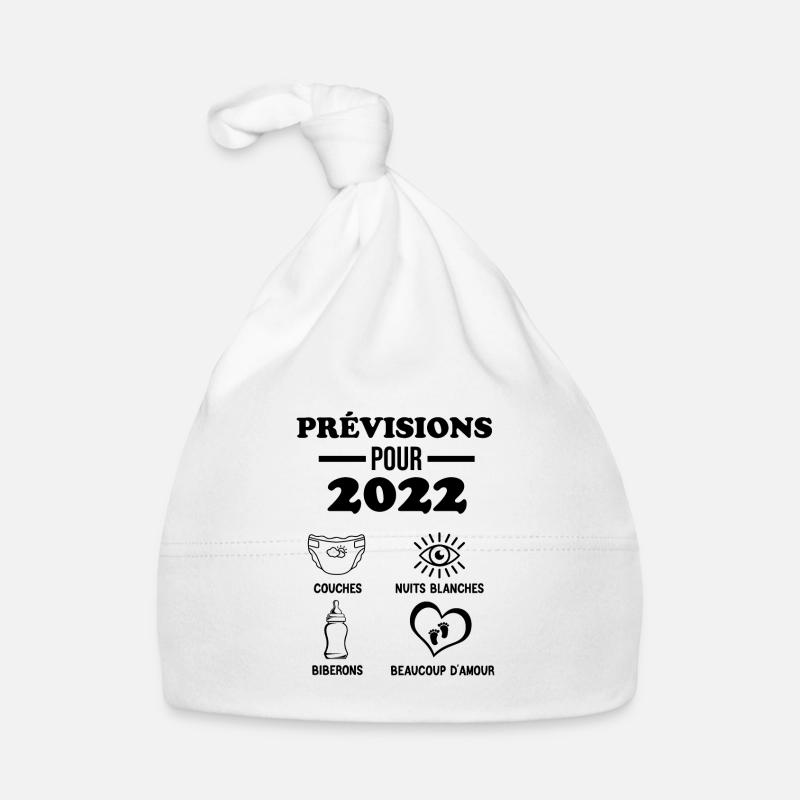 2022 Annonce Grossesse Papa Annonces Grossesse - Bonnet bio Bébé - blanc