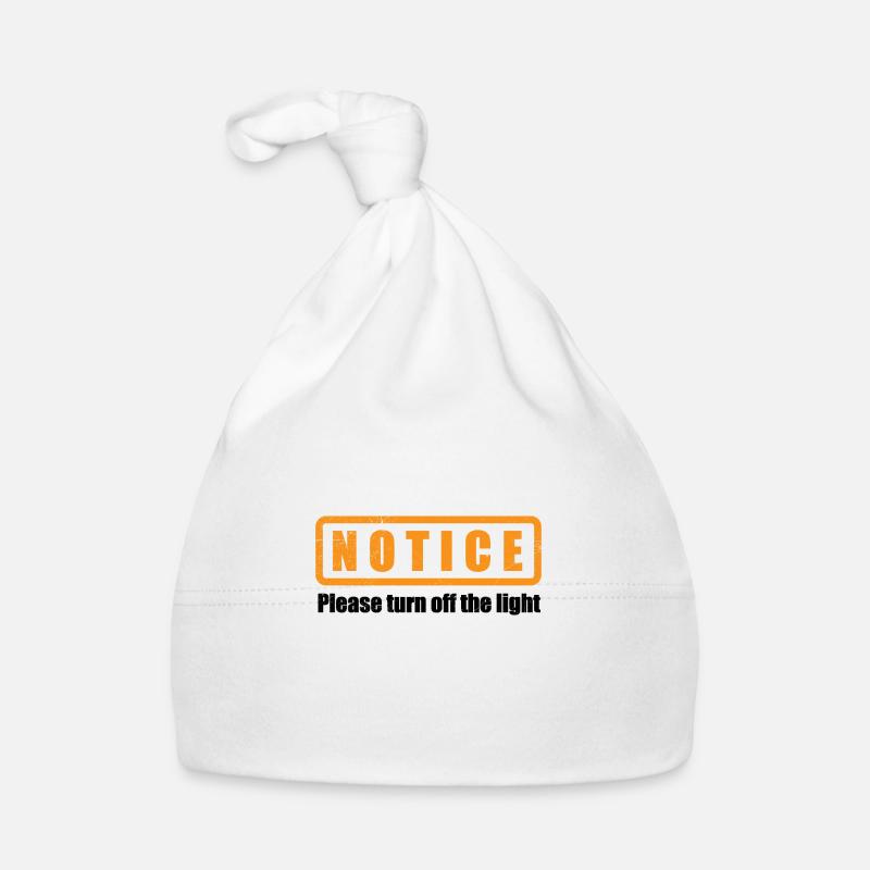 Hinweis please turn off the light Geschenkidee Baby Bio-Mütze