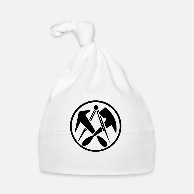 Dachdecker Logo - Baby Bio-Mütze - Weiß