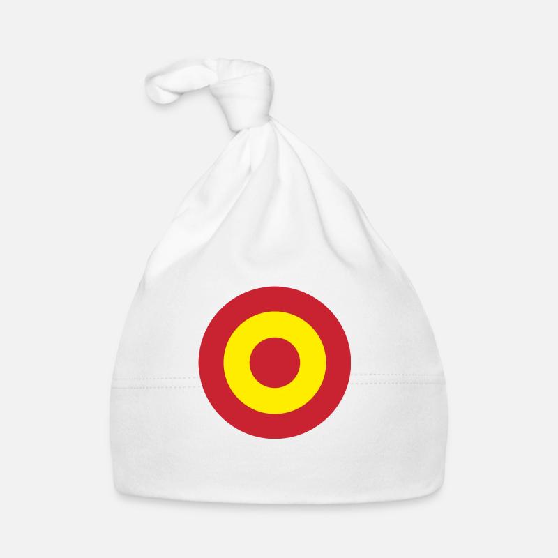 Espagne Flag Round Target - Bonnet bio Bébé - blanc