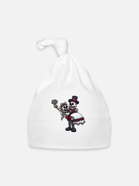 Married Skeletons - Organic Baby Cap - white - Front