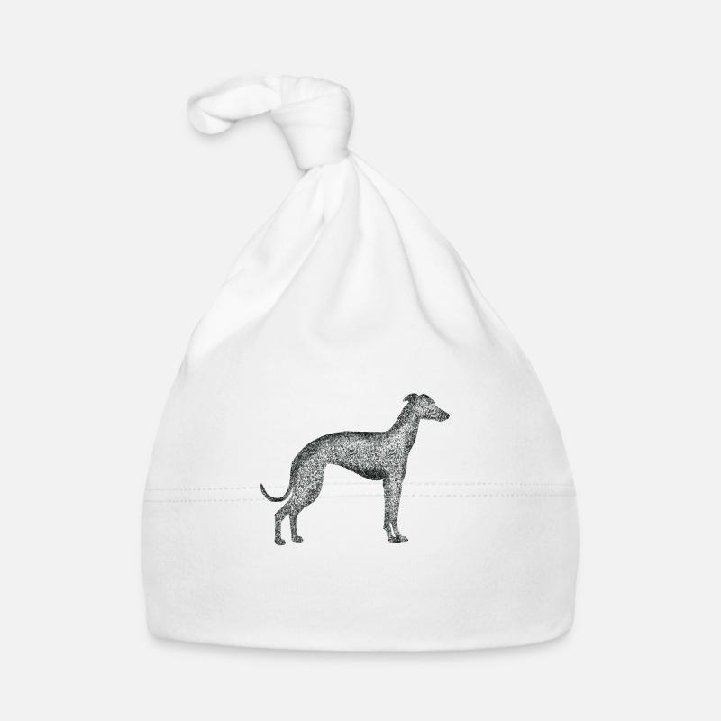 Black White Greyhound Organic Baby Cap