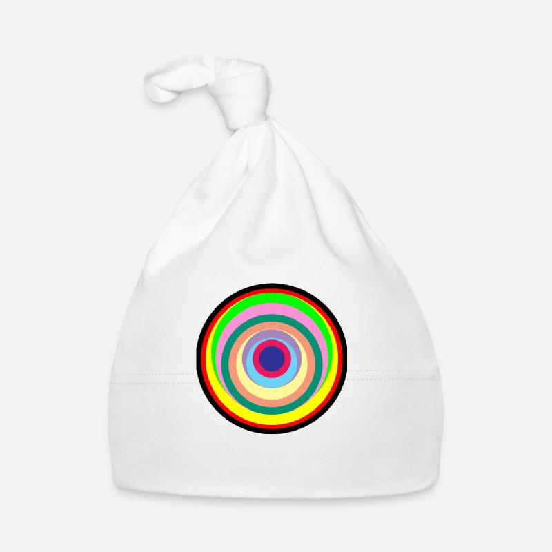 cercles couleurs pop art - Bonnet bio Bébé - blanc