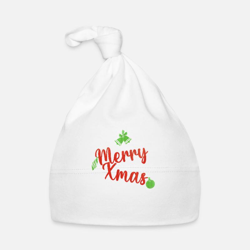 Merry Xmas vert et rouge pull de noel Bonnet bio Bébé