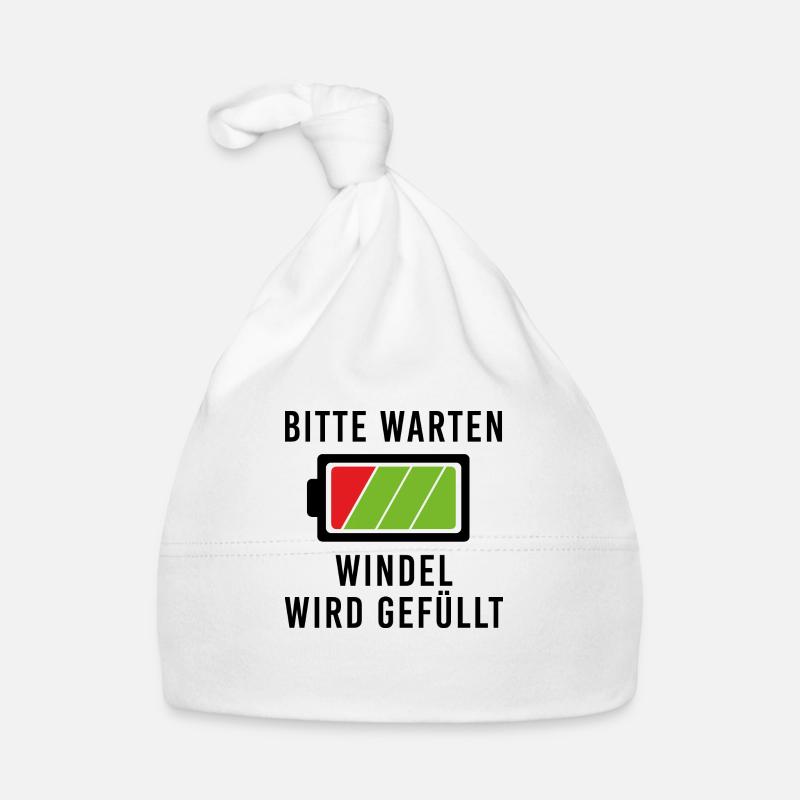 Bitte warten, Windel wird gefüllt. Spruch Baby Baby Bio-Mütze