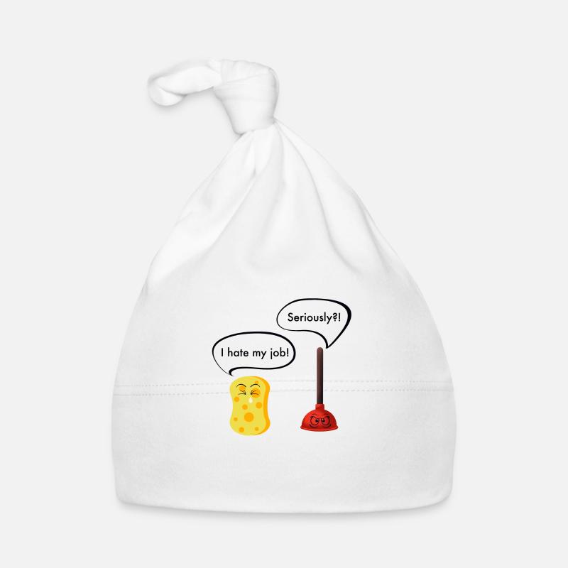 je déteste mon travail - Bonnet bio Bébé - blanc
