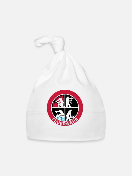 Feuerwehr Logo 3farbig - Baby Bio-Mütze - Weiß - Vorne