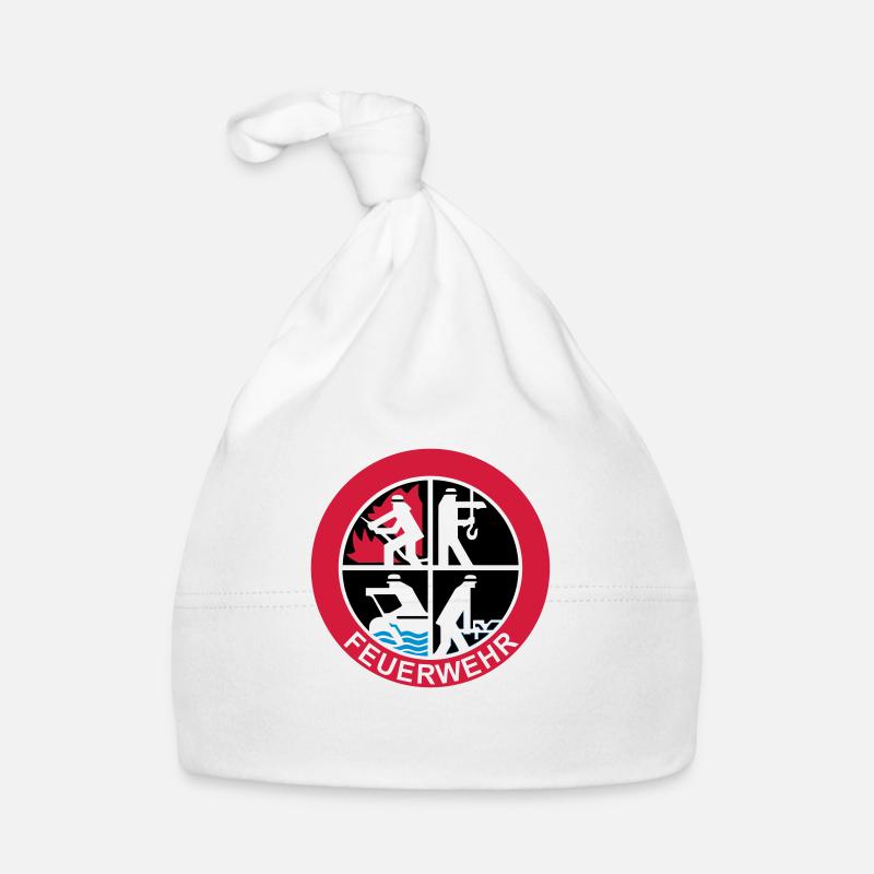 Feuerwehr Logo 3farbig Baby Bio-Mütze