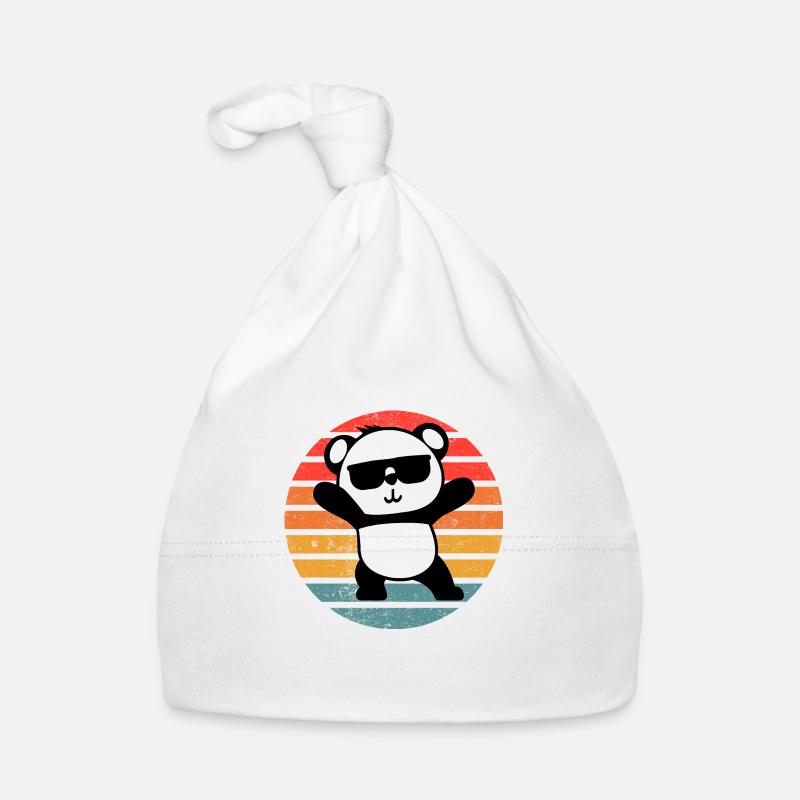 Panda Retro Cool Party Tanz Retro Vintage Geschenk Baby Bio-Mütze