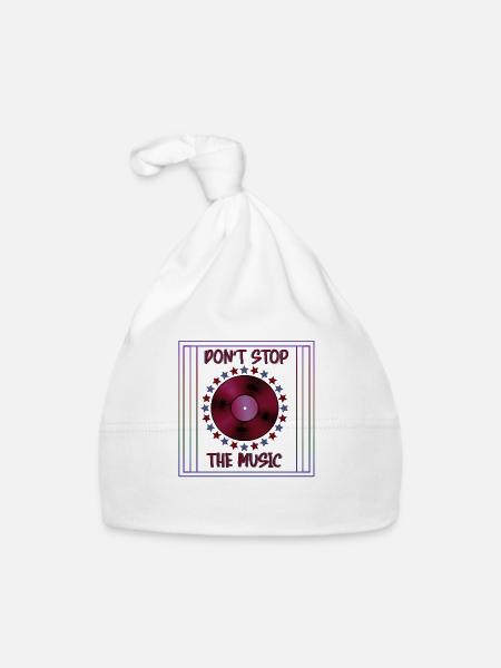 dont stop the music tons violet bordeau - Bonnet bio Bébé - blanc - Devant