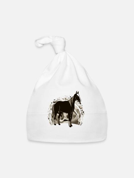 Cheval - Bonnet bio Bébé - blanc - Devant