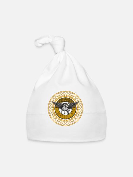Spirit of the Pegasus - Greek mythology - Organic Baby Cap - white - Front