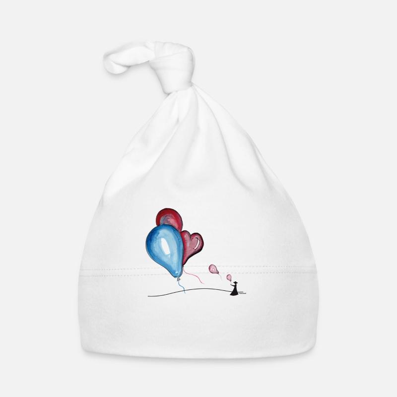 Luftballon im Wind - Baby Bio-Mütze - Weiß