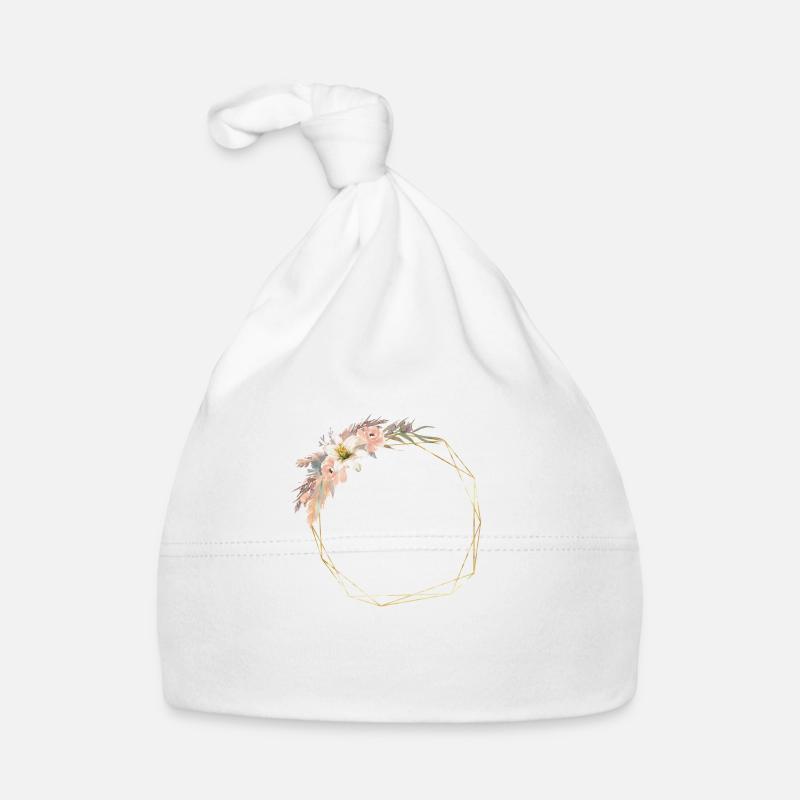 Flowers Wreath Geometric Modern customizable Organic Baby Cap