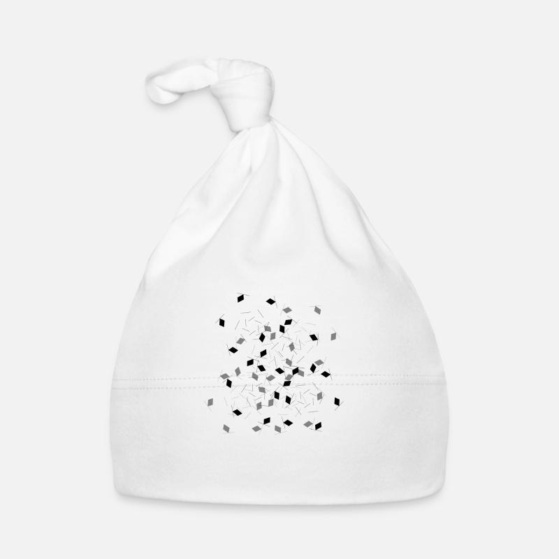 Abstract rhombus pattern black& grey Organic Baby Cap