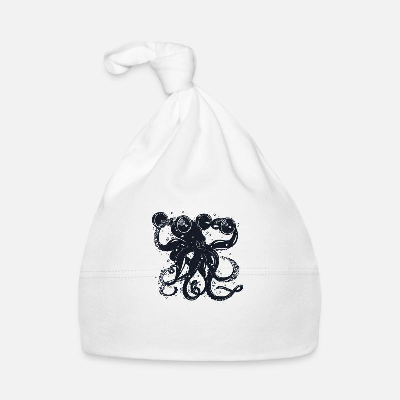 Kraken & Musuculation - Bonnet bio Bébé - blanc