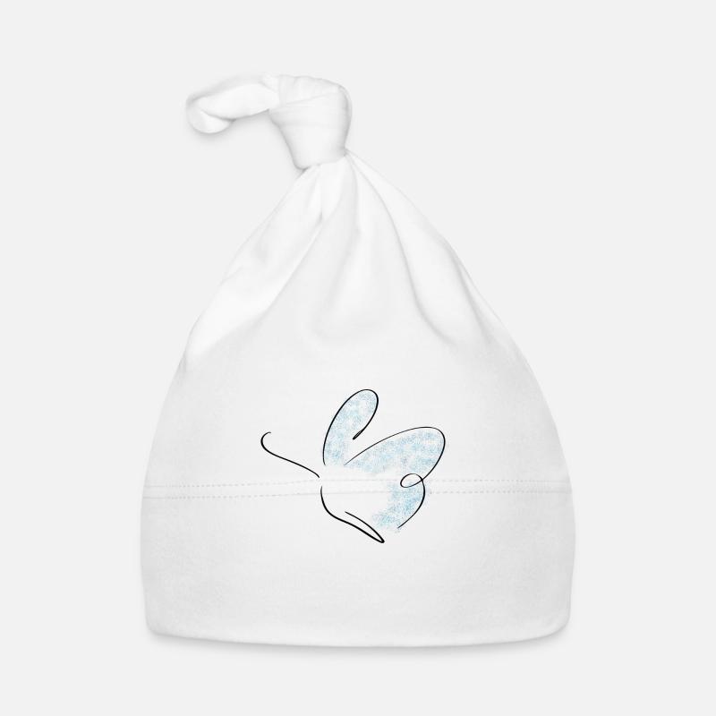Butterfly Line Art - Minimaliste avec couleur Bonnet bio Bébé
