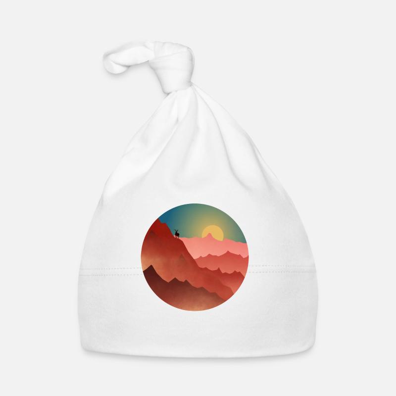 Chèvre sur une montagne - Bonnet bio Bébé - blanc