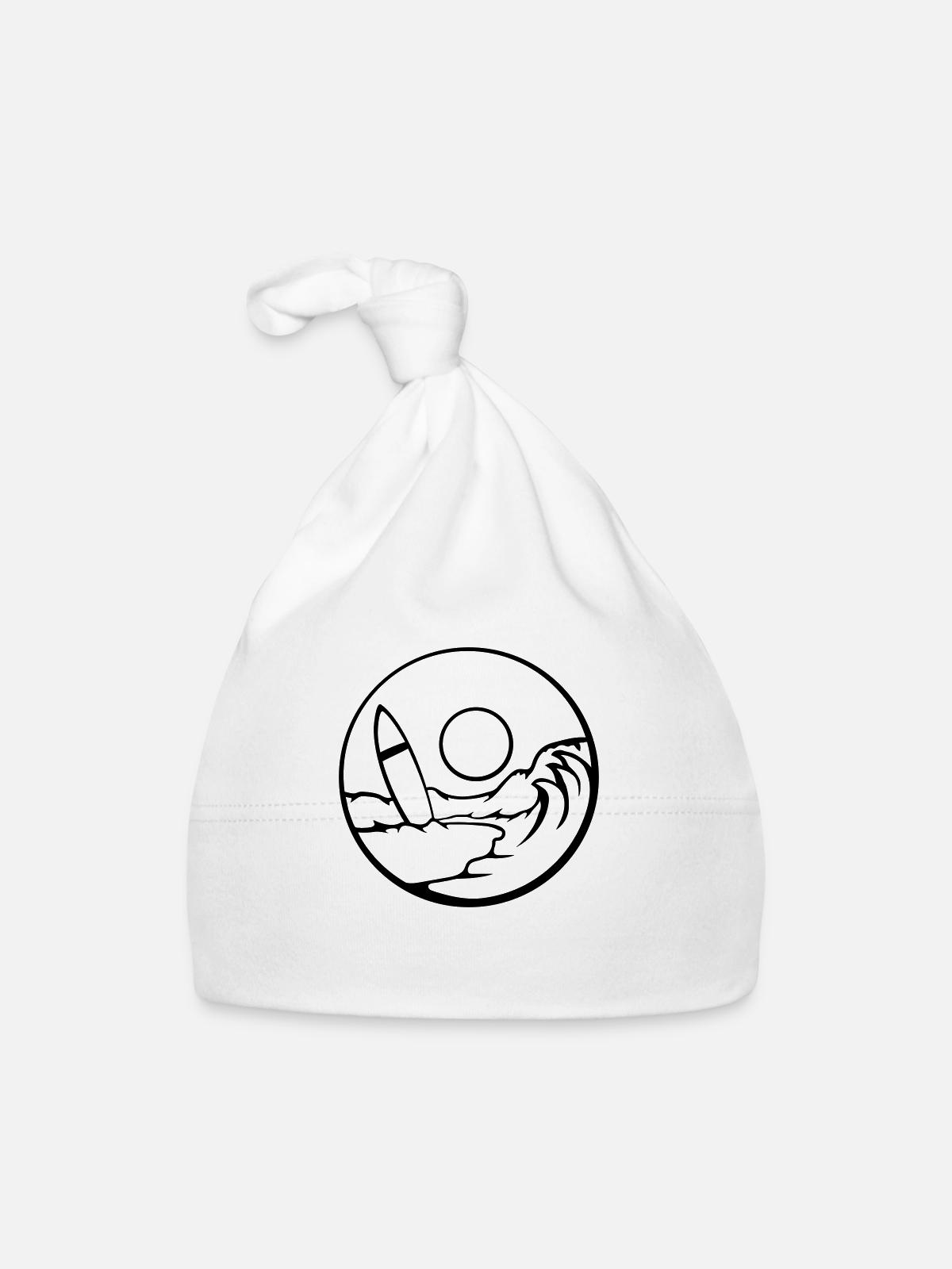 Plage Surfboard Wave - Bonnet bio Bébé - blanc - Devant