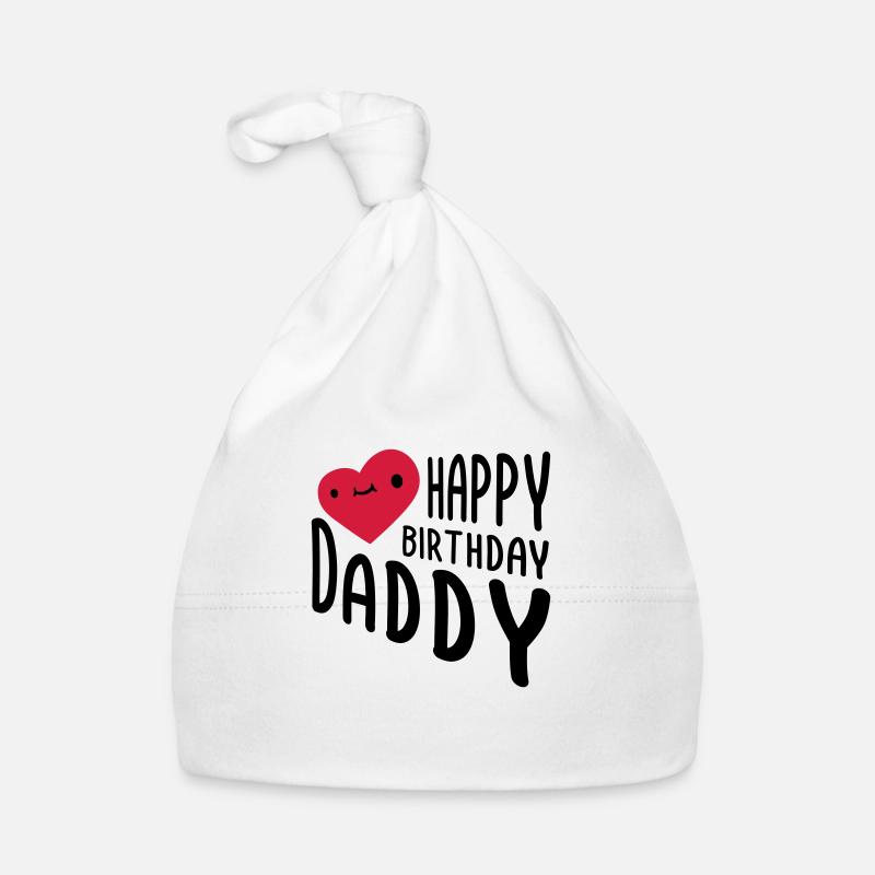 Joyeux anniversaire papa - Bonnet bio Bébé - blanc