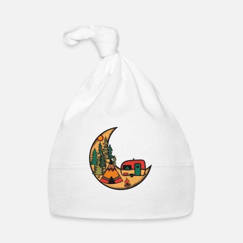 Retro Moon Camping Baby Bio-Mütze