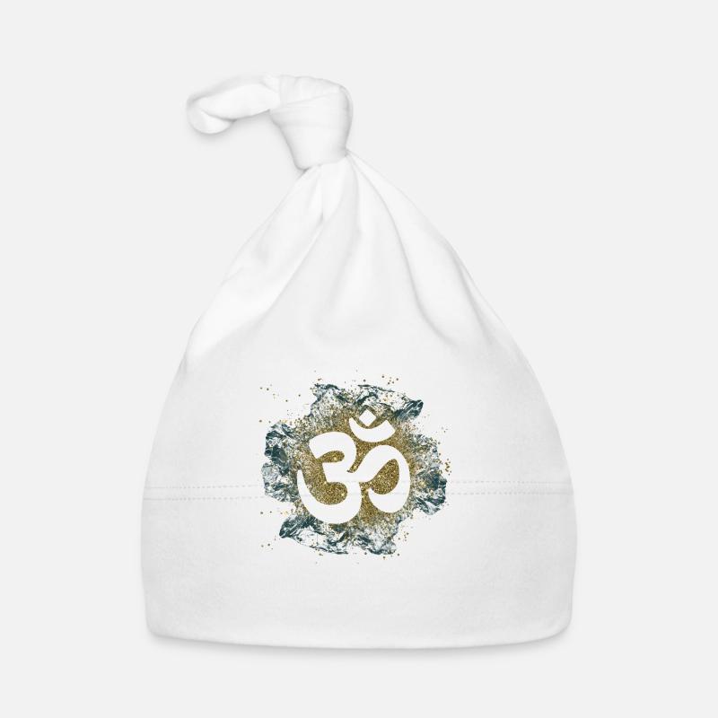 om sign gold metal elements yoga Organic Baby Cap