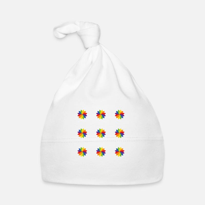 Helles Regenbogenblumenmuster Baby Bio-Mütze
