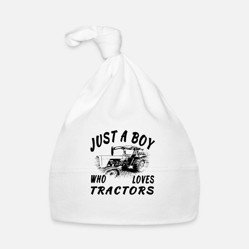 Tractor - Organic Baby Cap - white